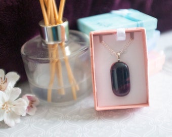 Abstract fused glass necklace