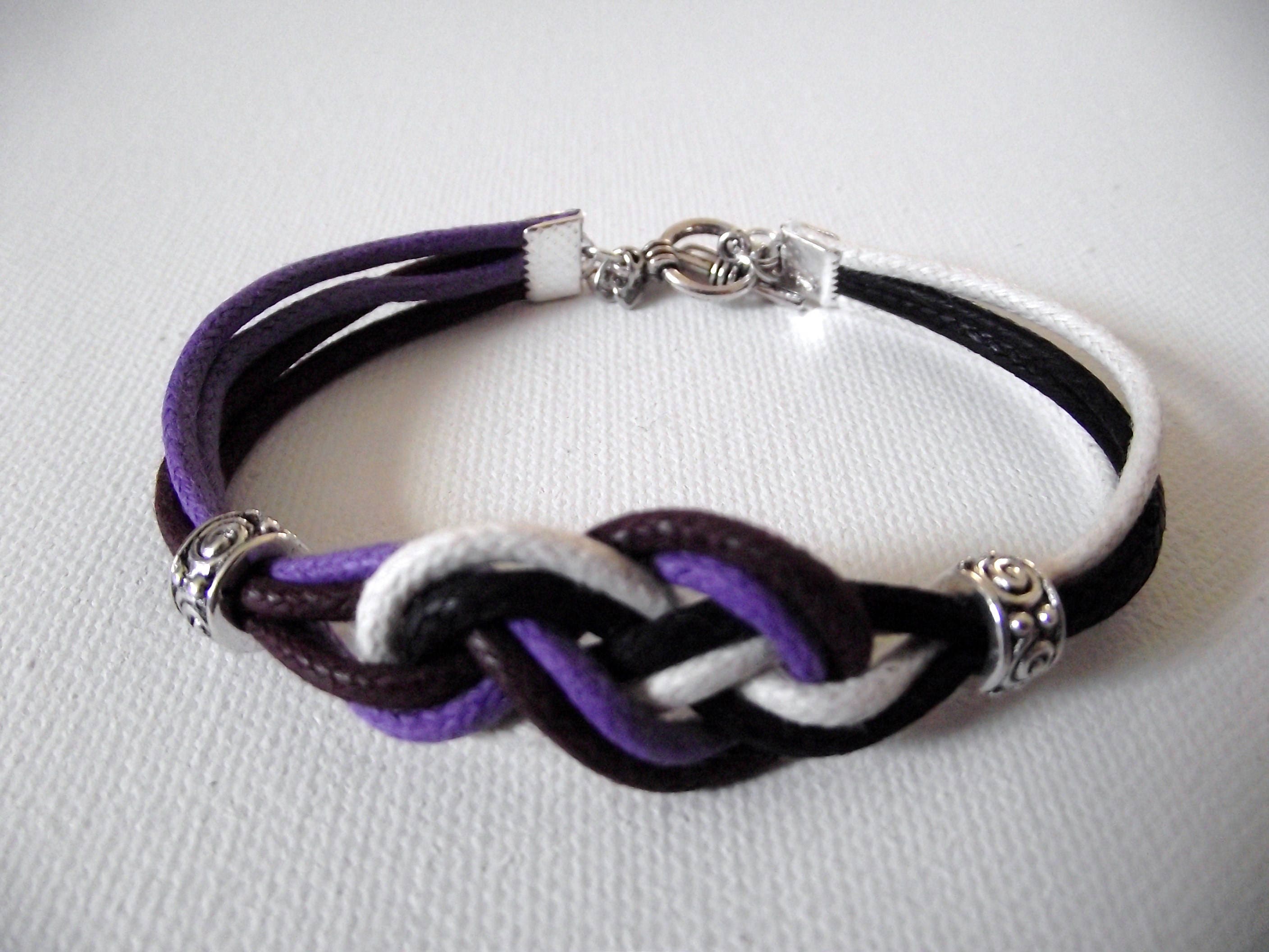 006454 Sailor Knot Bracelet Brown Beige Blue Black Red Purple With Circular ...