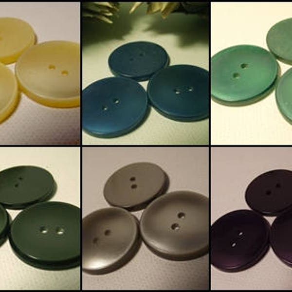 6 BUTTONS 27 mm translucent colors of your choice 2.7 cm 2 holes yellow blue green gray black Button sewing new