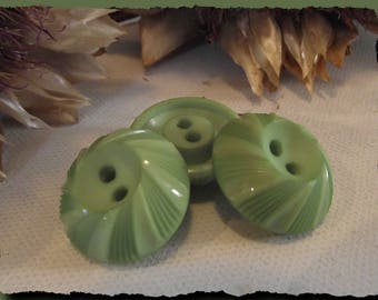 5 BUTTONS Green Volcano shape * 23 mm 2.3 cm * 2 holes * green Button sewing 0.9in