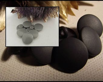 6 Boutons Gris clair ou moyen * 14 mm à queue 1,4 cm grey button mercerie 0.55"