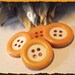 6 white buttons broken rimmed orange * 18 mm * 4 holes * 1.8 cm button sewing notions