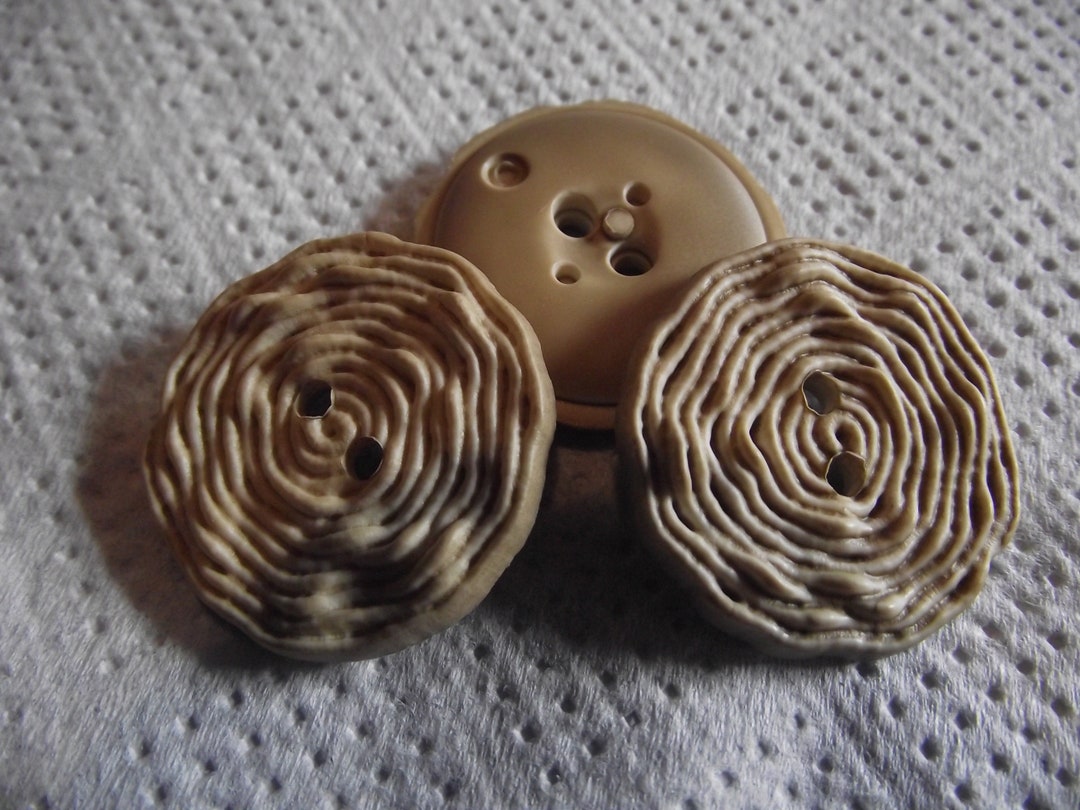 5 Beige BUTTONS * 25 Mm 1