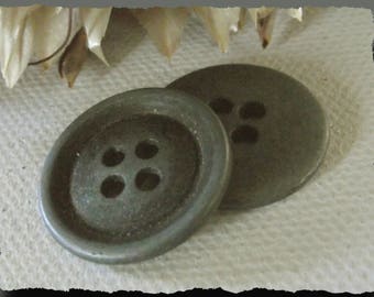 3 BOUTONs Métal Gris Mat * 20 mm  2 cm * 4 trous * button sewing 0.80in