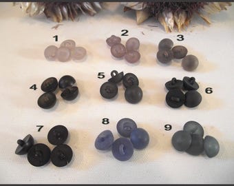 7 BUTTONS rubber ball 14 mm Brown or Gray or Black or Blue or Green * foot * 1/2 Sphere 1.4 cm button haberdashery