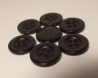 6 BOUTONS Brun foncé  22 mm 4 trous neuf Button sewing  brown Costume VESTE