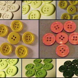 8 BUTTONS yellow green white orange 8 tones to choose from * 18 mm * 4 holes * 1.8 cm yellow green white button haberdashery
