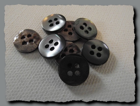 22 mm LOT 6 BOUTONS BRUN NOIR NEUF 4 trous button brown black à coudre
