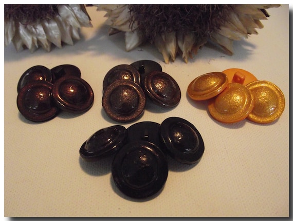 4 BOUTONS Marron Kaki 25 mm 2,5 cm Button sewing neuf lot couture 4 trous
