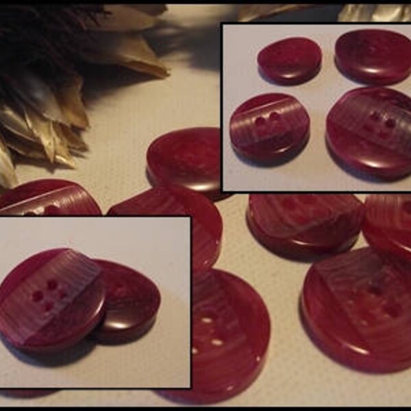 6 Boutons 18 ou 23 mm rouge concave très belle qualité * beautiful red button