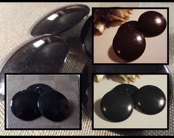 5 BUTTONS 27 mm Shiny Navy Black or Brown 2.7 cm with Black Button sewing shank new