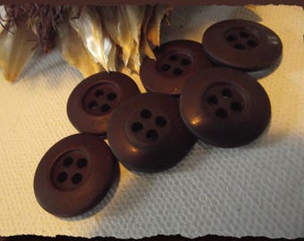 6 BUTTONS Dark brown 18 mm 1.8 cm 4 holes new Button sewing brown Costume JACKET