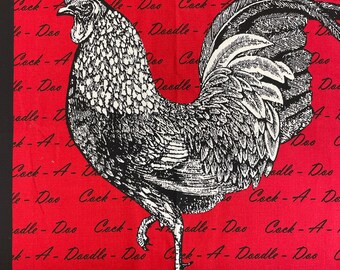 Vintage Chicken Print Fabric Etsy
