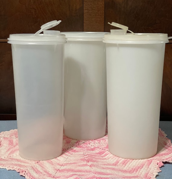 Vintage Tupperware tall storage containers PreOwned Food storage. opaque container. Etsy