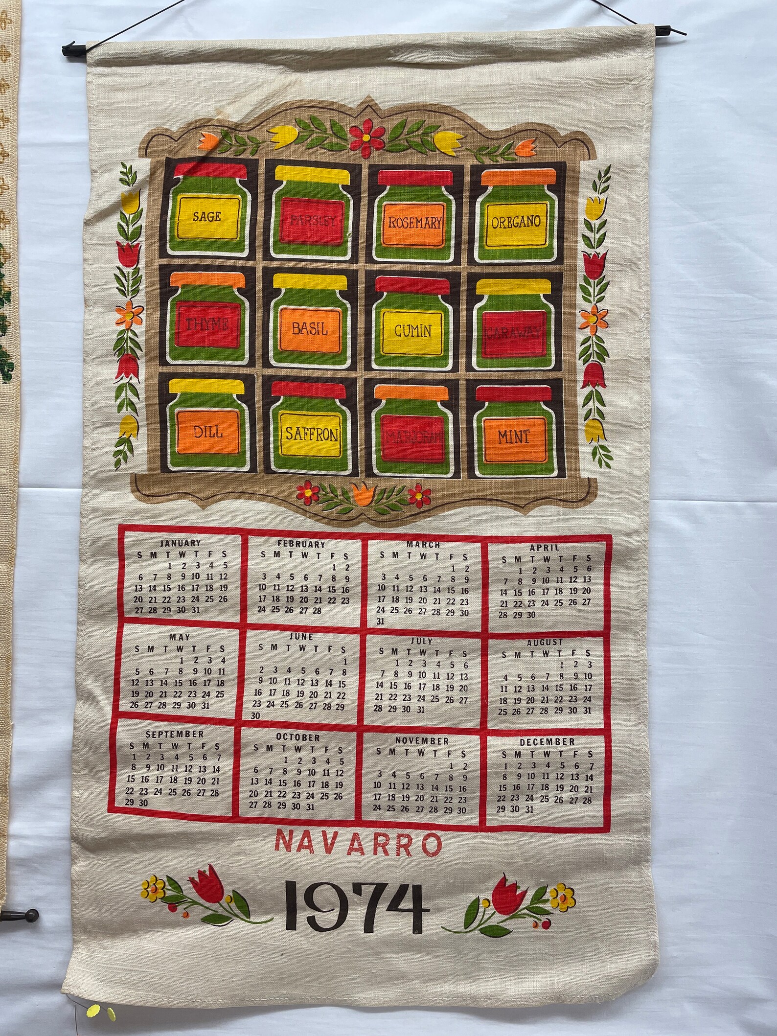 Old Time Cloth Wall Calendars 1969 1974 Vintage Etsy