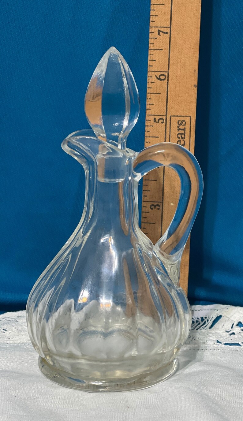 Vintage Clear Glass Cruets With Glass Stoppers. Various Sizes Etsy