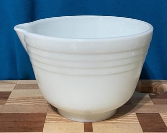 Vintage Pyrex Milk Glass bowl for Hamilton Beach mixer, 4.5" tall, Made in USA