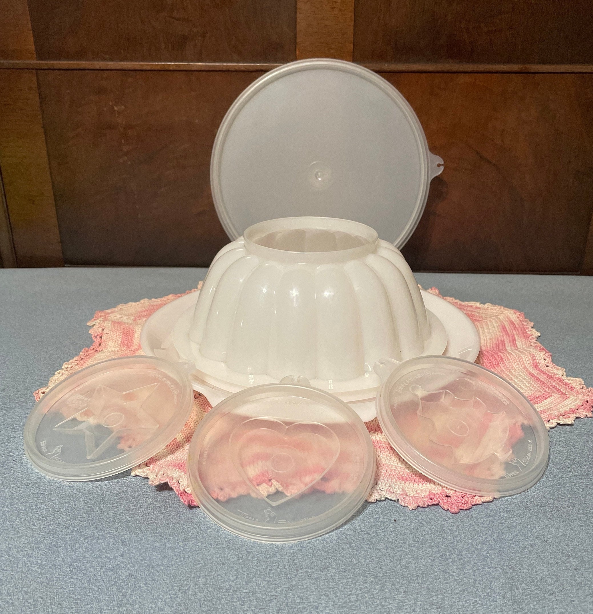 Vintage Tupperware Jello mold set white 6 piece set Etsy
