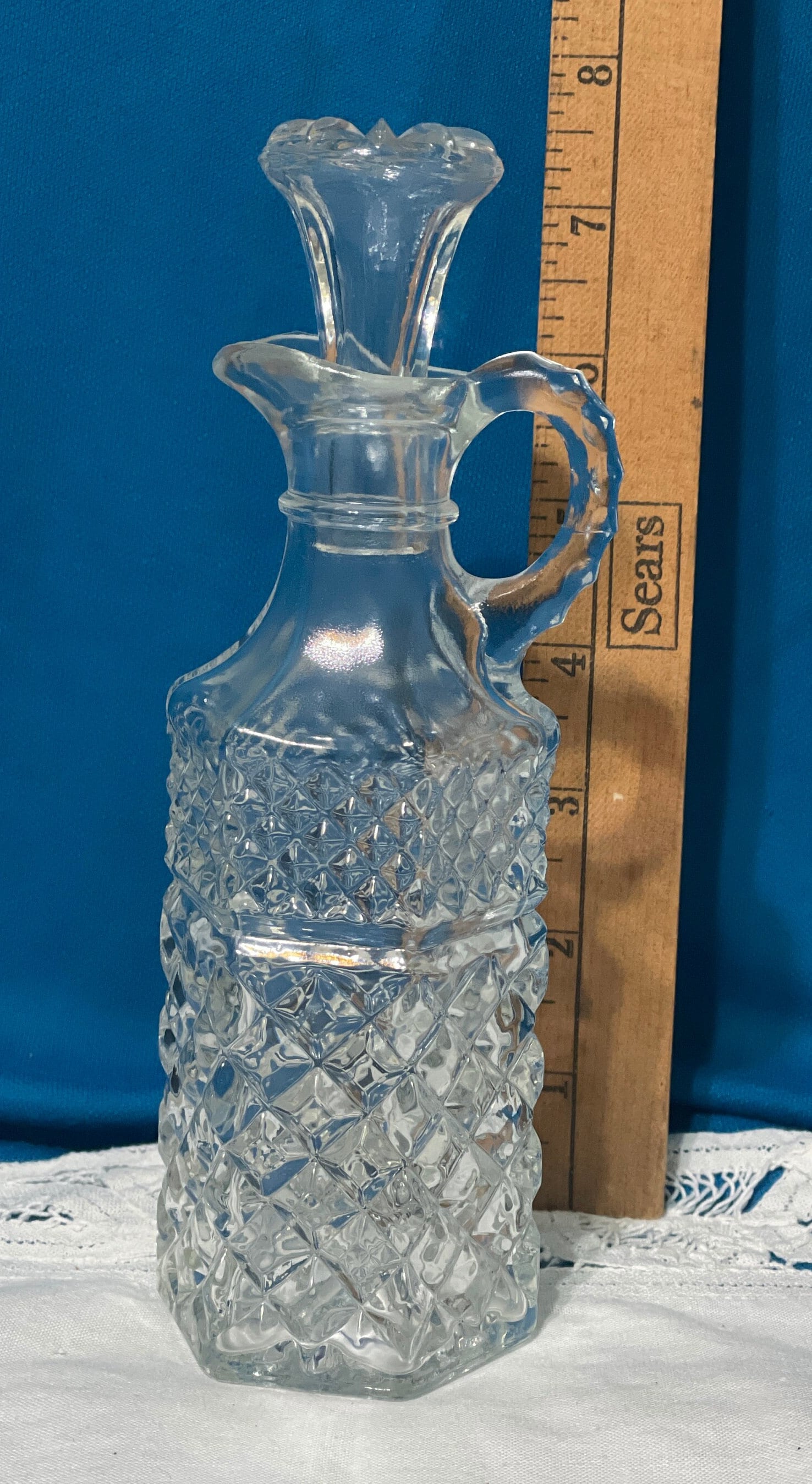 Vintage Clear Glass Cruets With Glass Stoppers. Various Sizes Etsy