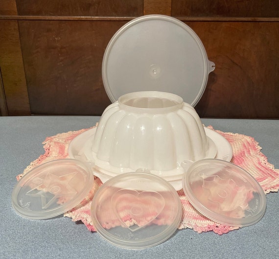 Vintage Tupperware Jello Mold Set White 6 Piece Set 