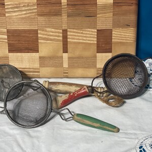 Colorful Small Sifter Vintage Small Sifters With Wooden Handles Selections Are - Etsy