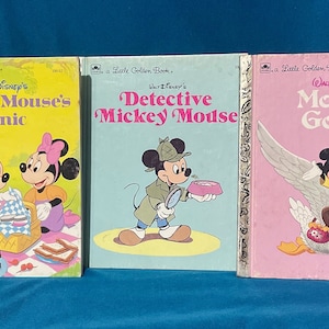 Little Golden Book Walt Disney collection, choose from Mother Goose, Mickey Mouse Picnic, Detective Mickey Mouse