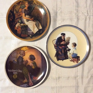 Norman Rockwell collectors plates, Mothers Day, Dreaming in the Attic, The Sea Captain, limited edition  and numbered. PreOwned