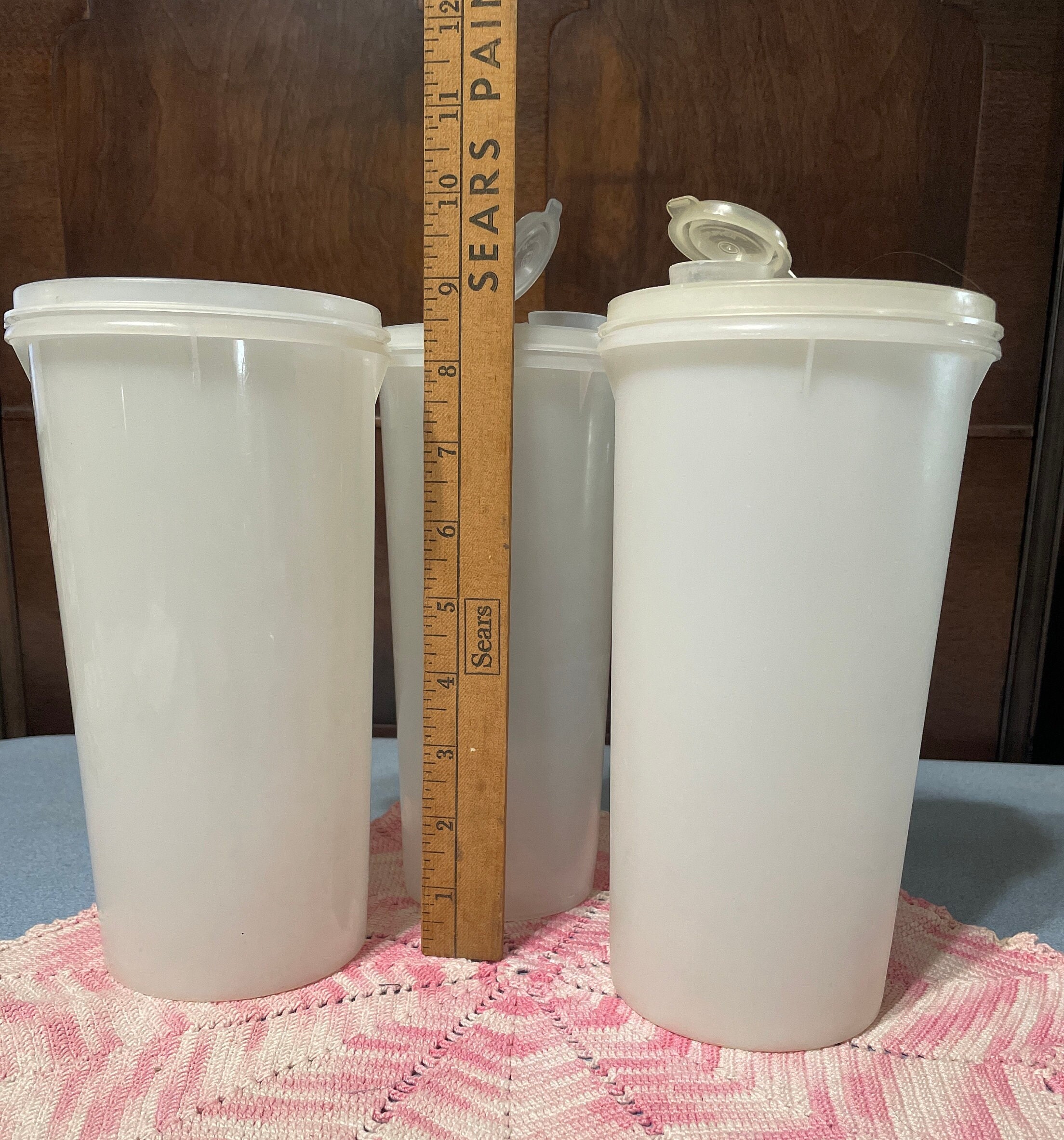 Vintage Tupperware 7 and 5 Tall Storage Containers 