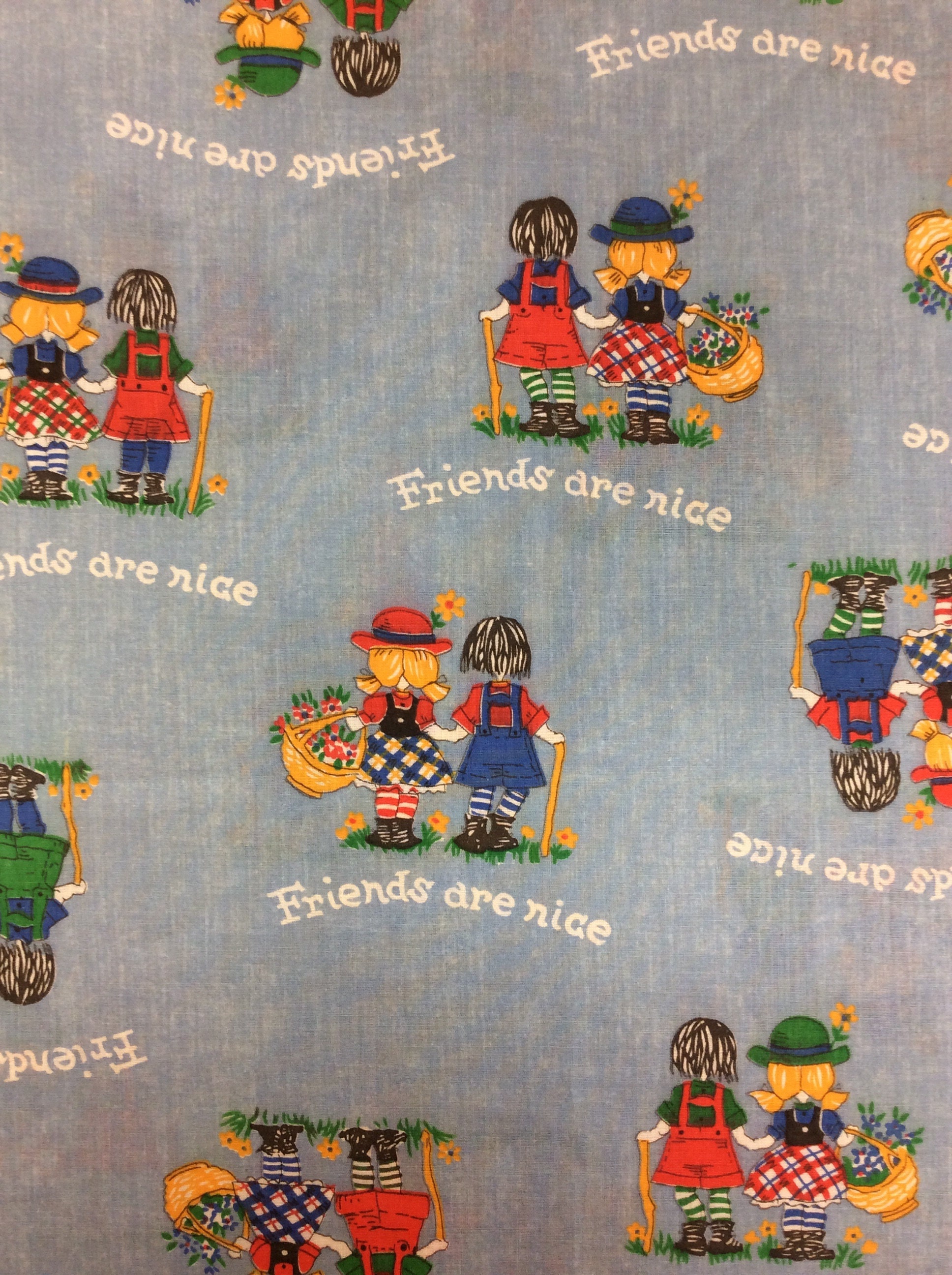 Friends Are Nice fabric print Novelty fabric sold by fat Etsy