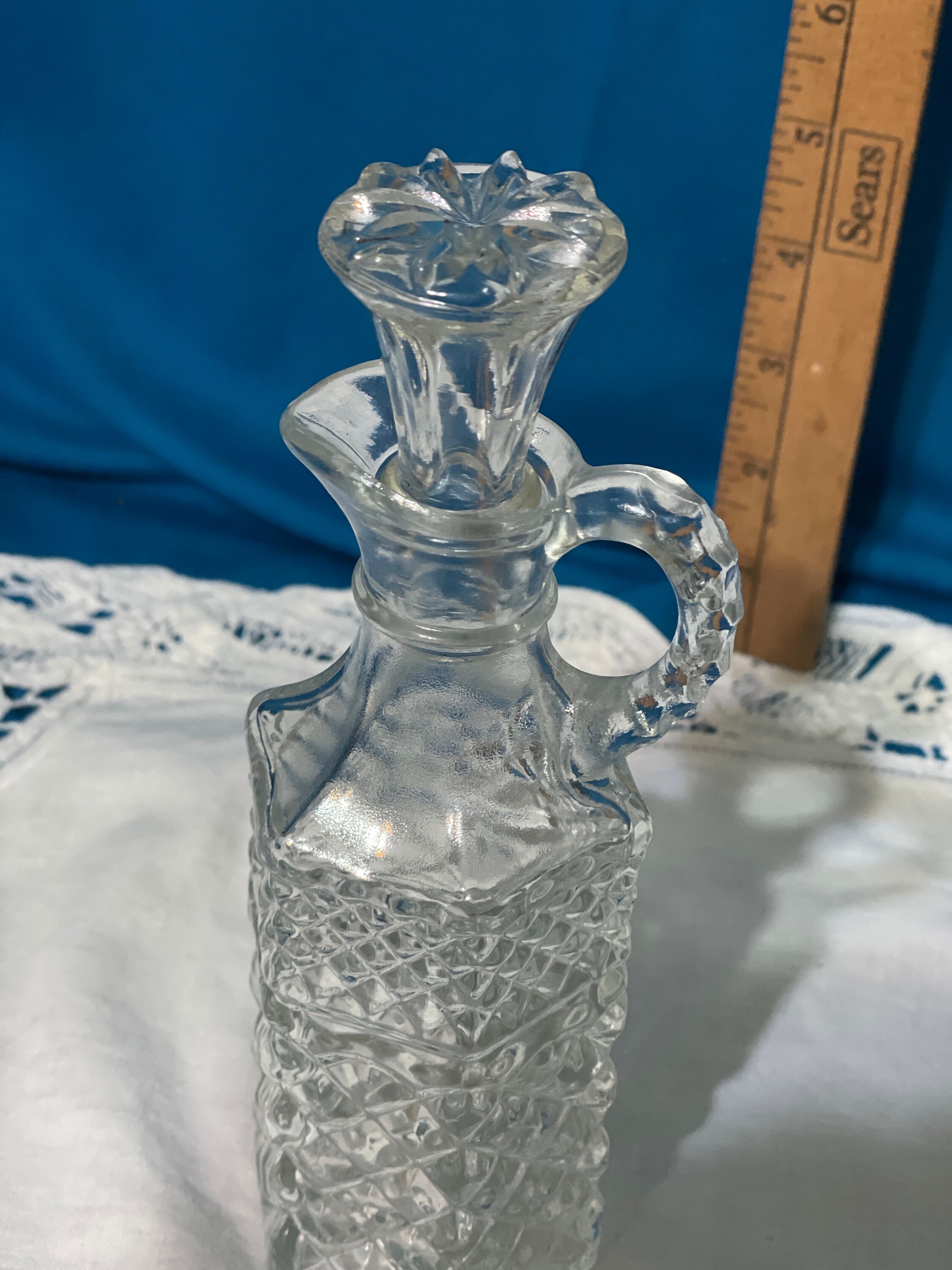 Vintage Clear Glass Cruets With Glass Stoppers. Various Sizes Etsy