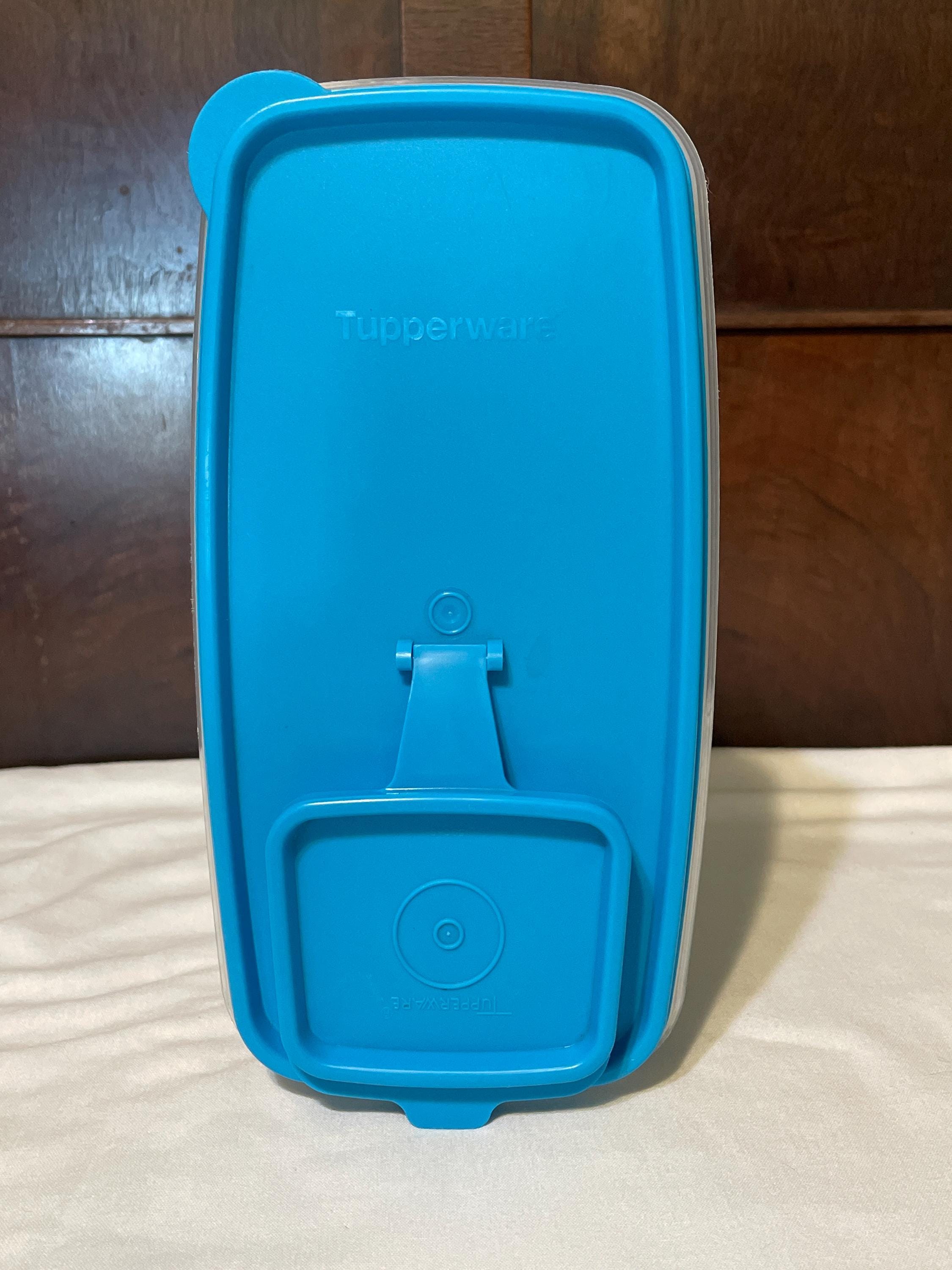 Tupperware Tall Storage or Cereal Container With Spout, Blue Lid and ...
