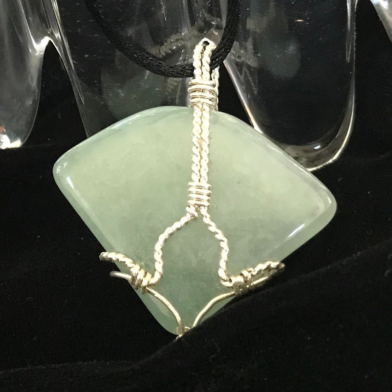 Burma Jade Fan Pendant in Sterling Silver Etsy