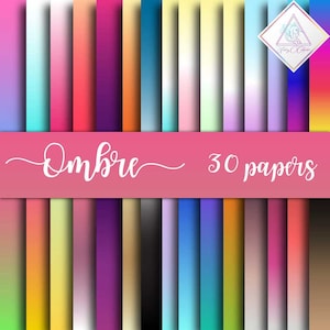 Ombre digital paper, ombre backgrounds, scrapbooking paper, mint ombre, rose gold ombre, patterned print, fantasy cliparts, pink ombre patte