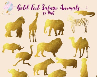 Download Gold Safari Animals Etsy