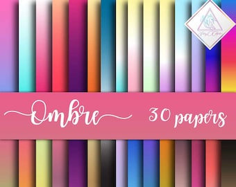 Ombre digital paper, ombre backgrounds, scrapbooking paper, mint ombre, rose gold ombre, patterned print, fantasy cliparts, pink ombre patte