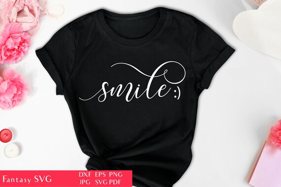 Smile SVG Cut File For Cricut | Inspirational Quote | Motivational Phrase | Stay Positive | Files For Cameo | Instant Download | Vector EPS Il_570xn