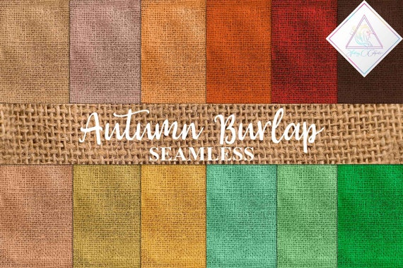 Autumn burlap, fall colors, seamless patterns, digital paper, orange green, brown beige, natural burlap, canvas linen, rustic textures, farm Il_570xn
