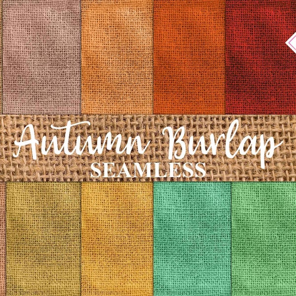 Autumn burlap, fall colors, seamless patterns, digital paper, orange green, brown beige, natural burlap, canvas linen, rustic textures, farm