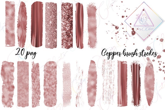 Download Copper Brush Strokes Clipart In Png Rose Gold Splashes Clip Art Bronze Blogger Digital Elements Metallic Stroke Graphics Fantasy Clip Ar By Fantasy Cliparts Catch My Party