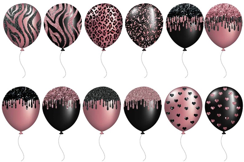 Black Blush Combo, Balloon Clipart, Balloons Bunches, Transparent Png