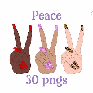 Segni di pace, due dita, afroamericano, unghie clipart, donna femminile, uomo mano maschile, lucido glitter oro, vernice turchese, socia