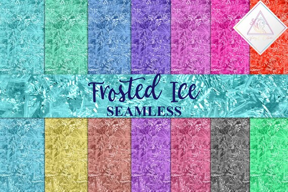 Frosted ice, blue digital paper, seamless pattern, frozen textures, icicles patterns, repeated tileable, aqua turquoise, winter background, Il_570xn