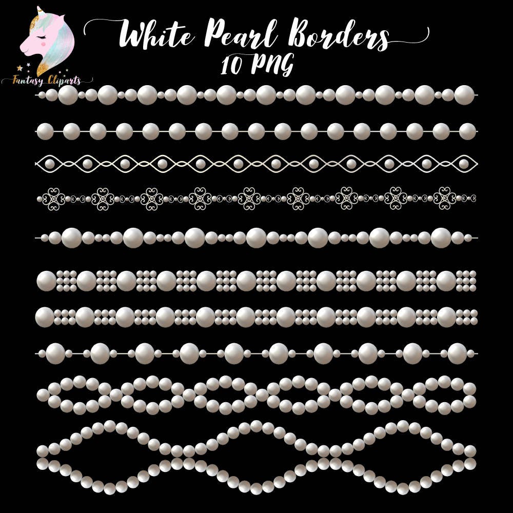 Pearl Border Clipart, Pearls Clipart, Borders Clip Art, White Pearls, Pearl  Embellishments, Wedding Clipart, Pearl Necklace, Page Borders, P - Etsy