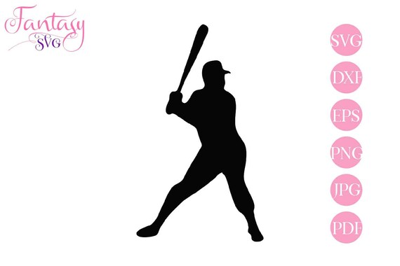 Download Baseball Player Silhouette Svg Files For Cricut Cutting File Bat Batter Batboy Softball Home Plate School Team Game Field Hitting B By Fantasy Cliparts Catch My Party