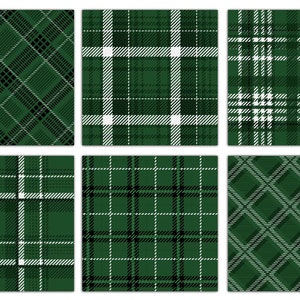 Green Plaid Digital Paper Seamless Patterns Forest Emerald - Etsy