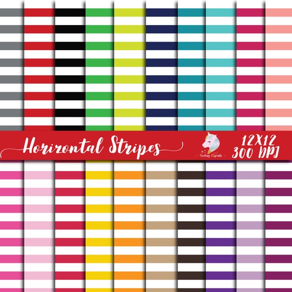 Stripe digital paper, stripes pattern, scrapbook paper pack, striped backgrounds, colorful papers set, basic colors, coral mint stripes, fan Il_570xn