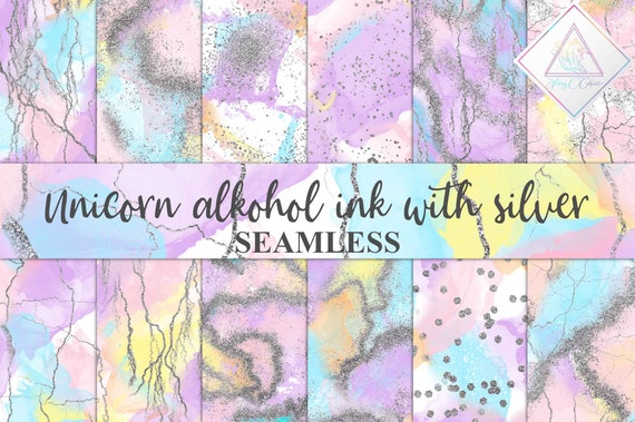 Unicorn alcohol ink, digital paper, seamless patterns, pastel rainbow pink, fluid backgrounds, liquid purple, watercolor abstract, peach ora Il_570xn