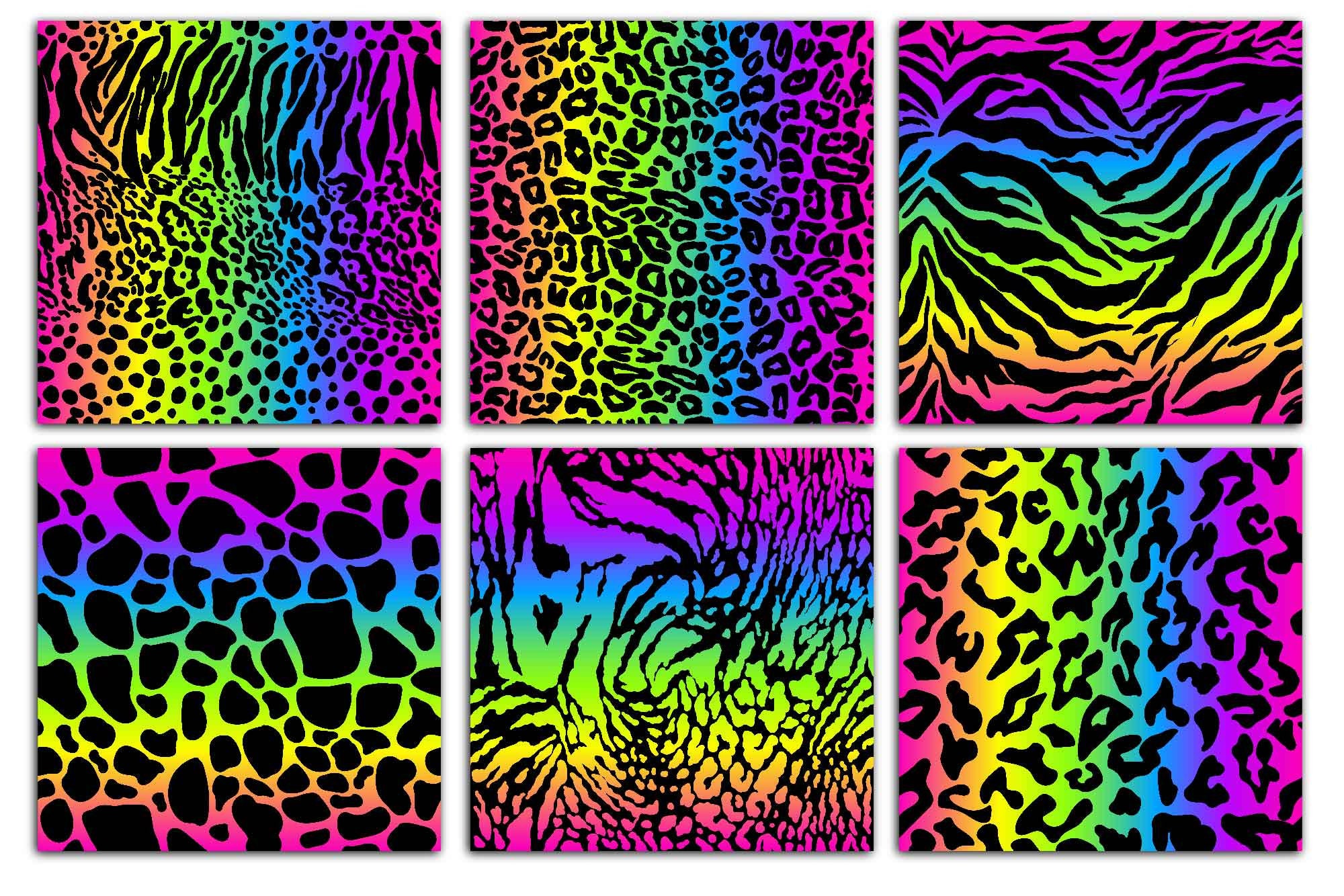 Neon Animal Print Digital Paper Rainbow Safari Seamless Pattern Cheetah  Print Leopard Print Textures JPG Africa Skin Backgrounds -  Canada