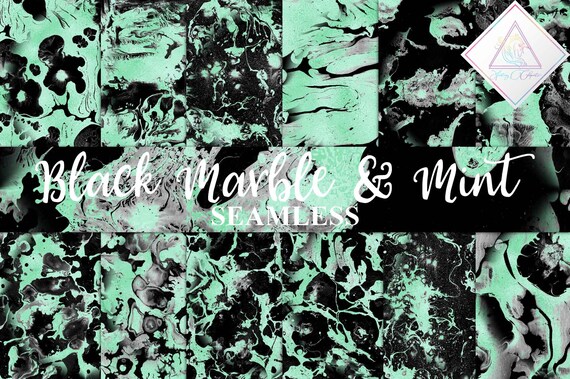 Marble digital paper, mint foil stone, iridescent textures, black luxury set, fantasy cliparts, ink backgrounds, seamless pattern, wedding d Il_570xn