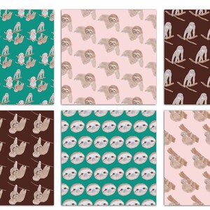 Sloth Digital Paper Sloth Digital Paper Brown Beige Sloth Hand Drawn Clipart | Etsy